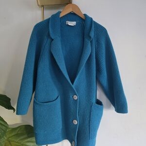 Teal Open-Front Cardigan Sweater